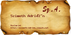Szimeth Adrián névjegykártya